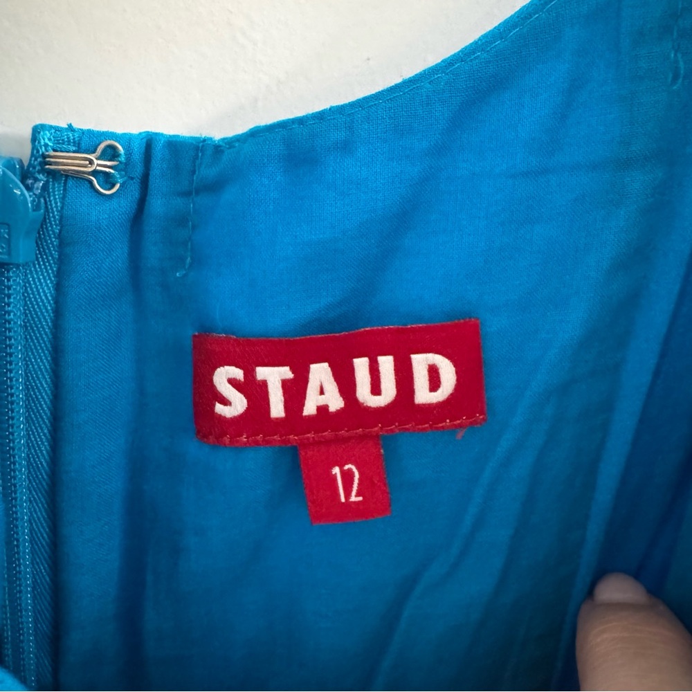 Worn Once STAUD Wells Midi Dress - Island Blue - Picture 5 of 7